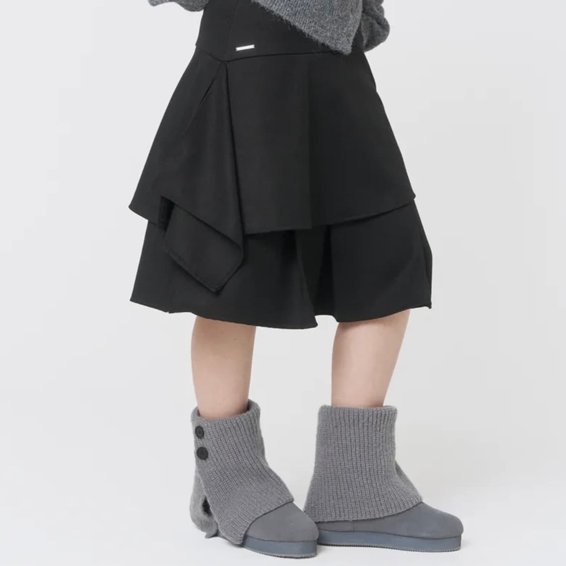 미세키서울 Sei layered midi Skirt BLACK 상품이미지1