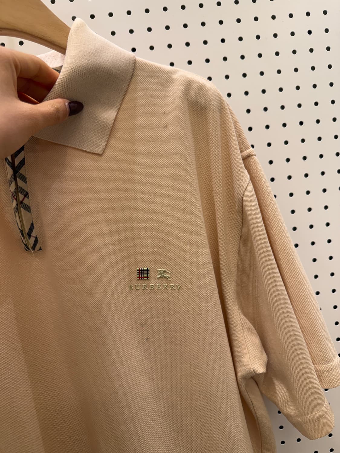 버버리 체크 트리밍 카라 반팔 셔츠 U1605 상품이미지7