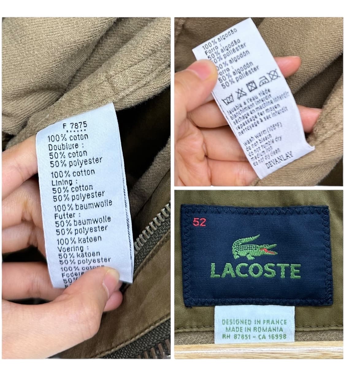 00s 라코스테 밀리터리 야상 카키 (52,XL)  상품이미지9