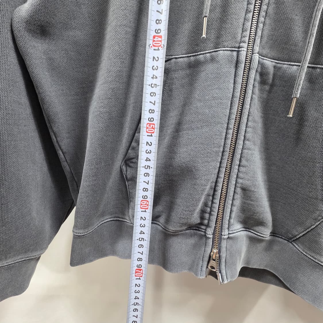 0702 소버먼트 [SOVERMENT] 오버핏 워싱 후드 집업 L 그레이 상품이미지7