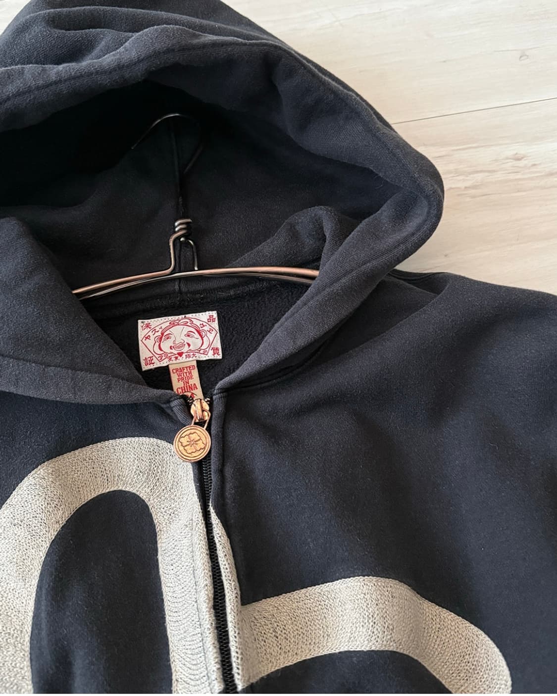 Japanese Evisu Navy Hoodie Zip-Up 상품이미지3