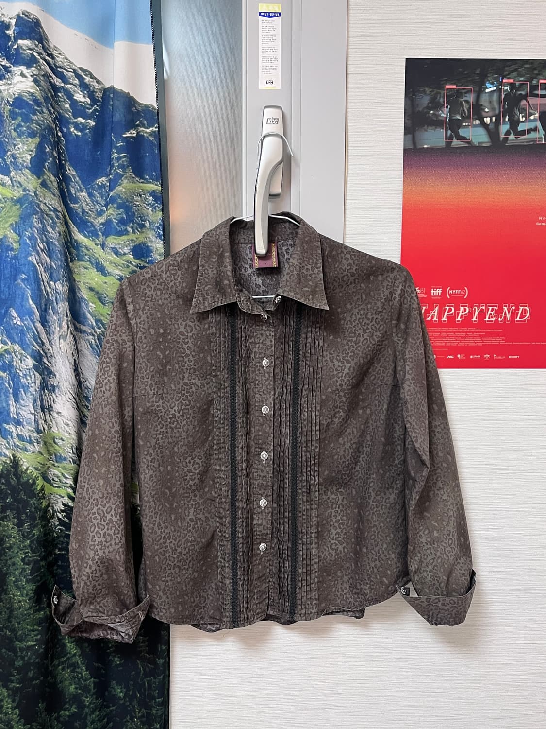 [vintage] 호피 레이스 셔츠 상품이미지1