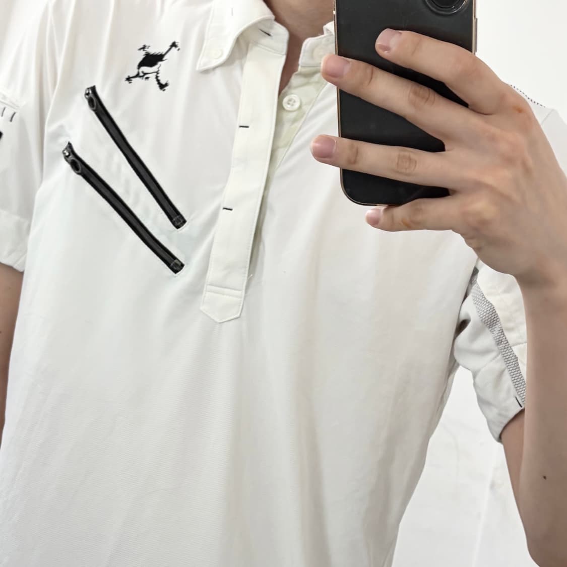 오클리 스컬 더블지퍼 폴리쉘 폴로 반팔 티셔츠 상품이미지3