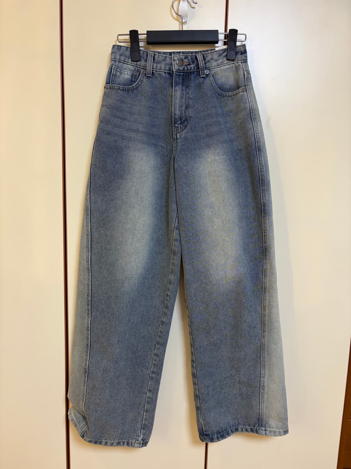 레더리 워시드 와이드 데님 팬츠 S 상품이미지3