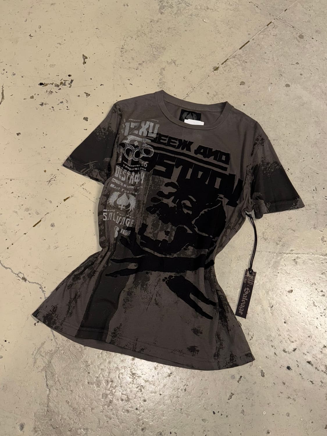Salvage skull patch lettering top 상품이미지1