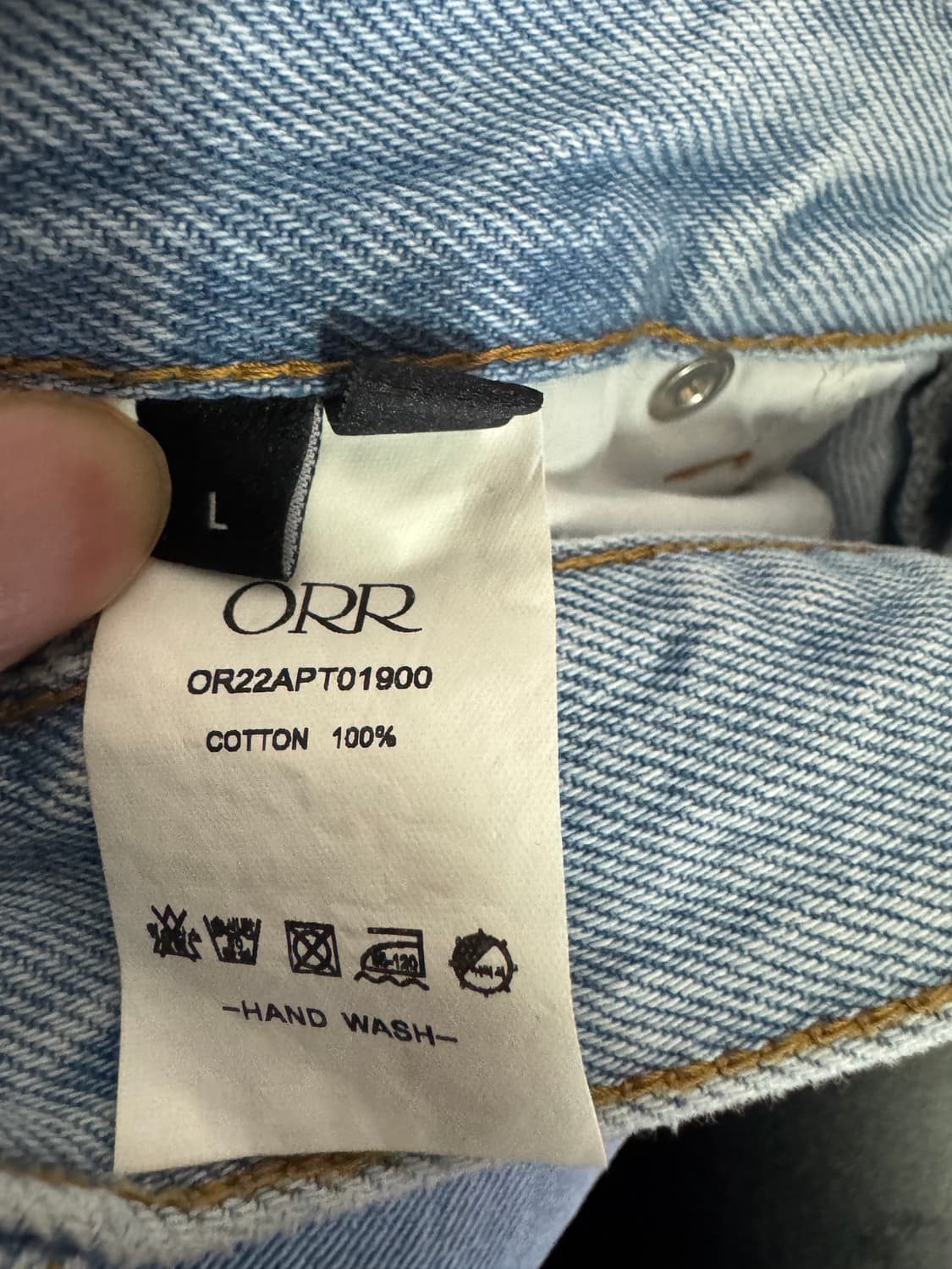 여성 오르 Orr 이쁜 연청 와이드 데님팬츠 L 상품이미지4