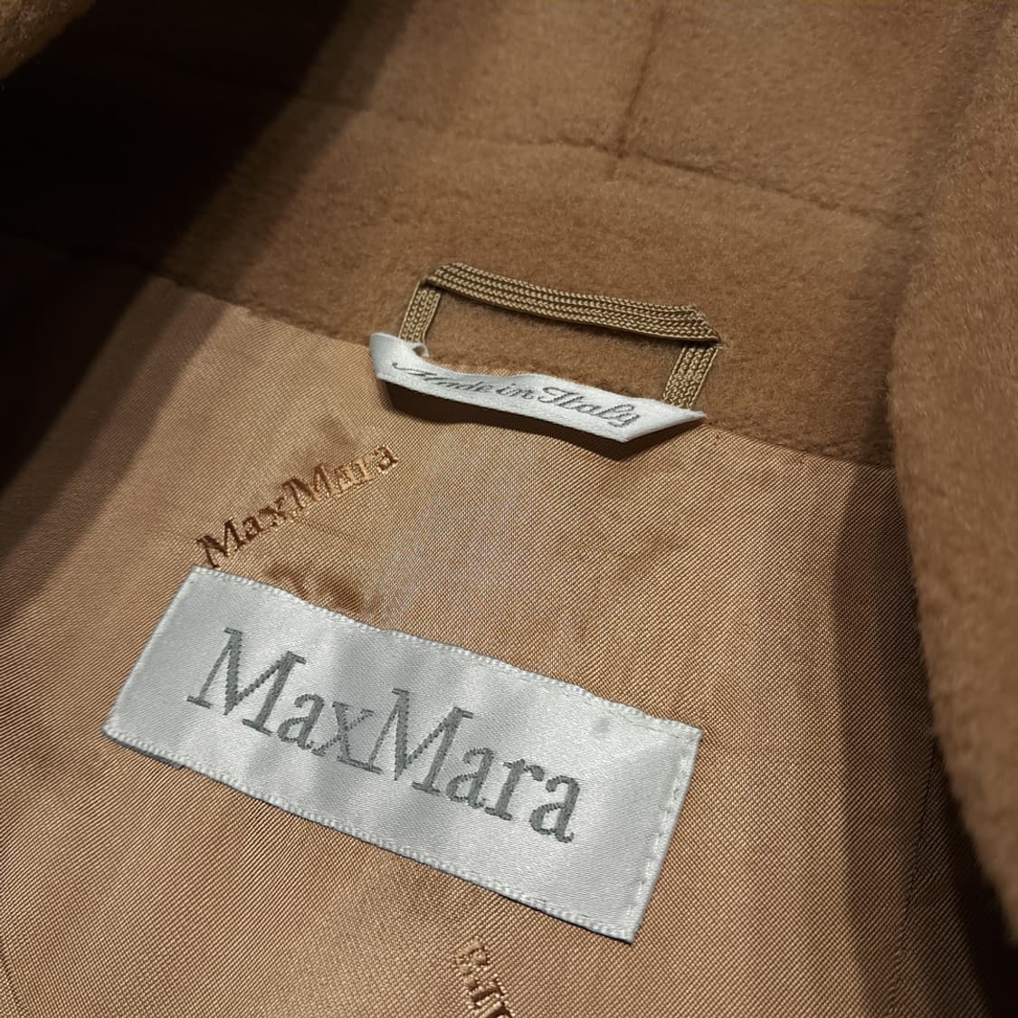CL281 XL 막스마라 00s 이태리판 울캐시미어 숄칼라 카멜 코트 상품이미지4