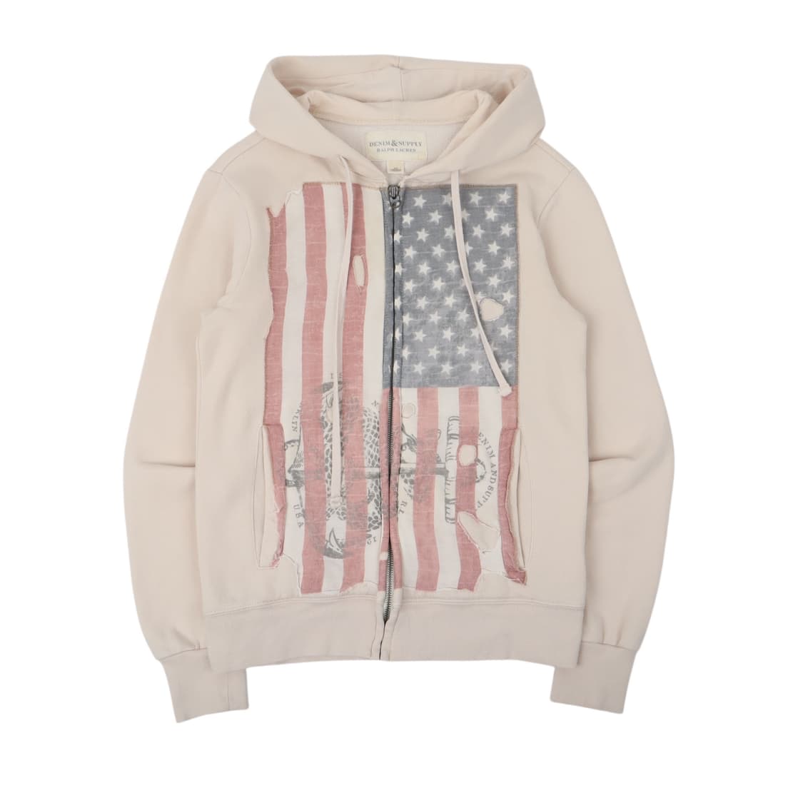 데님앤서플라이 아이보리 usa 플래그 후드집업 상품이미지1