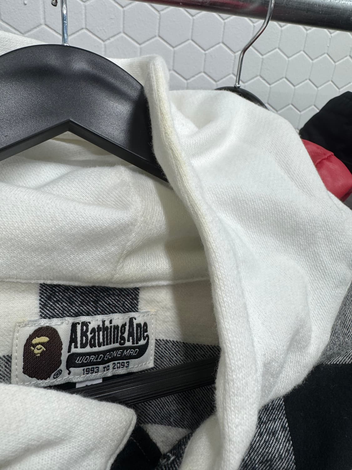 베이프 체크패턴 후드 셔츠 상품이미지10