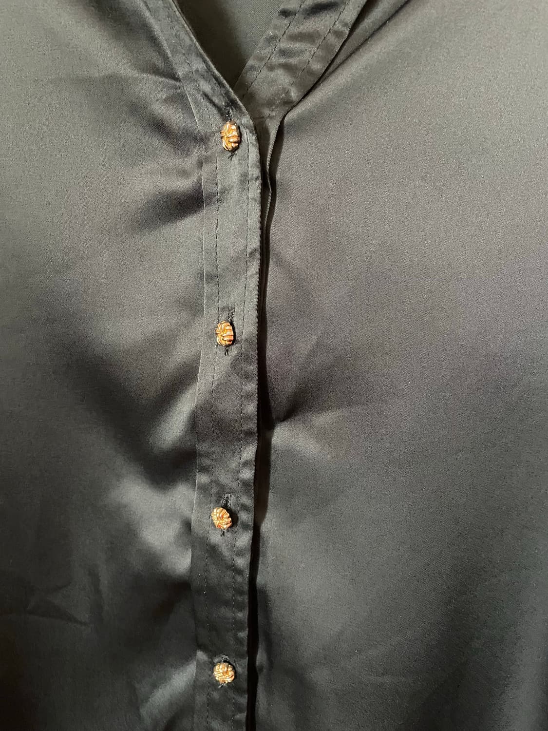  빈티지 실키 블랙 셔츠 상품이미지2