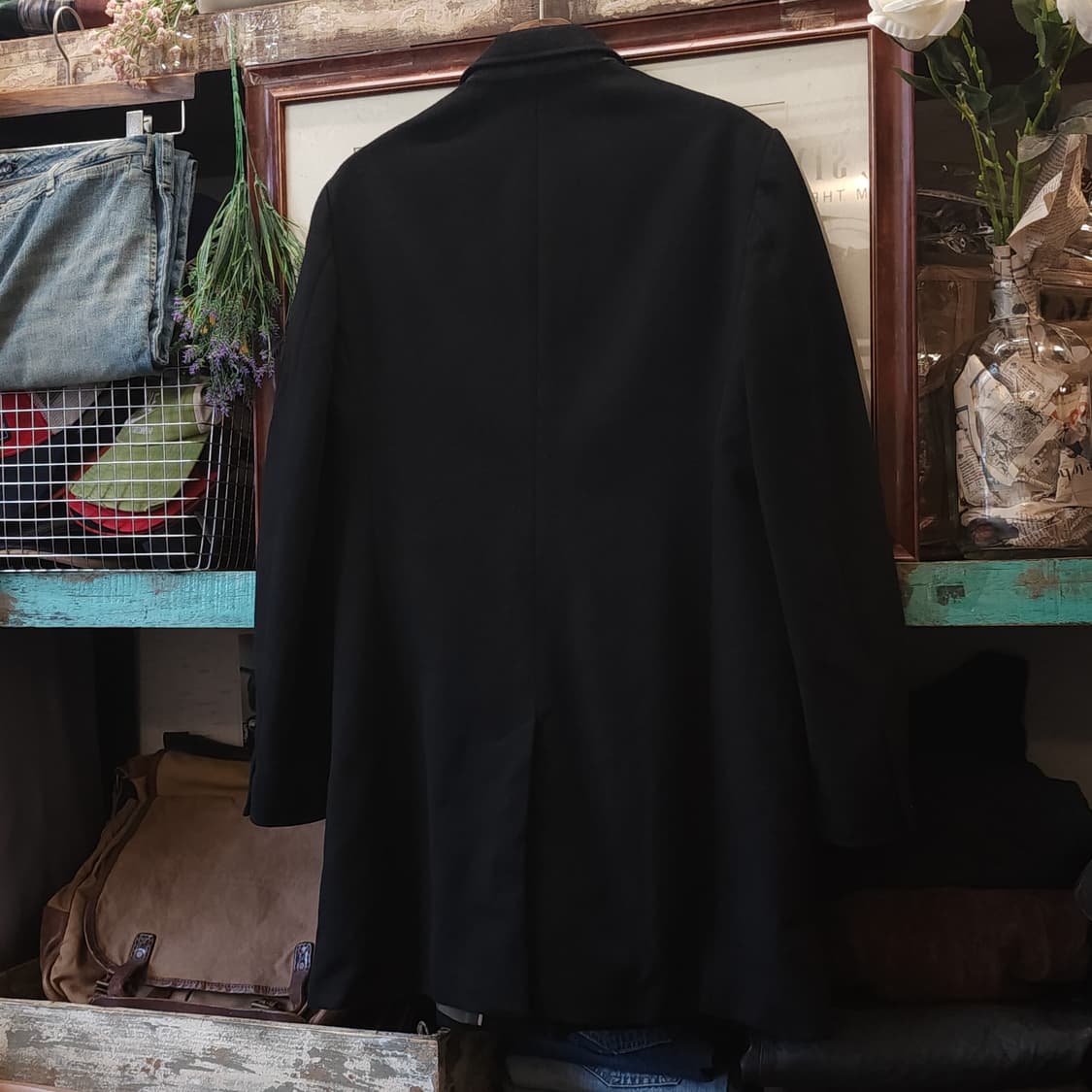 랙앤본 울 싱글 코트 밀리터리 블랙 슬림핏 코트 40 상품이미지3