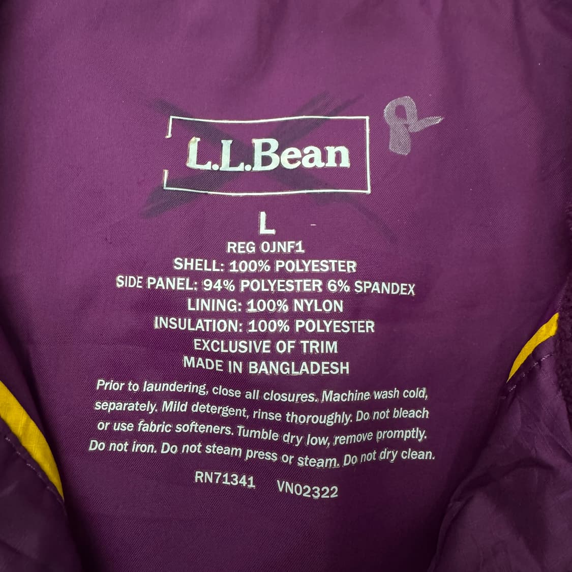 엘엘빈 고프코어 경량패딩 자켓 퍼플 상품이미지6