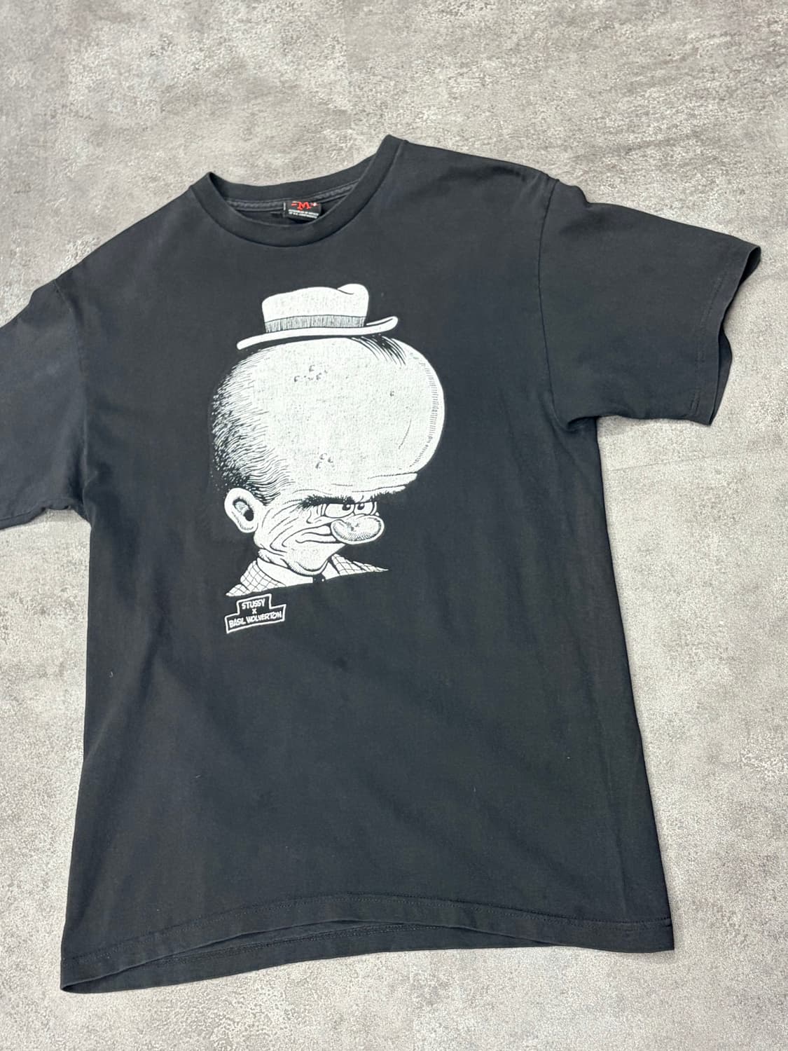 00s Stussy 스투시 블랙 반팔 티셔츠 Basil Wolverton 상품이미지4