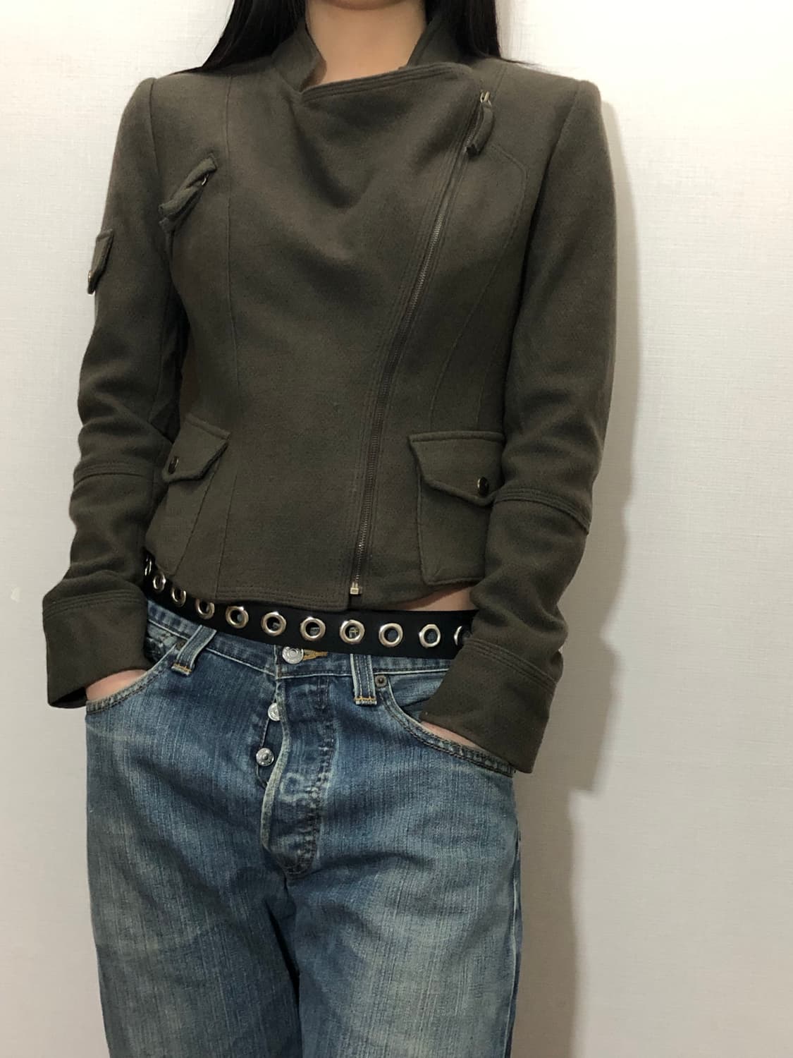 빈티지 다크브라운 펑크 자켓 상품이미지5