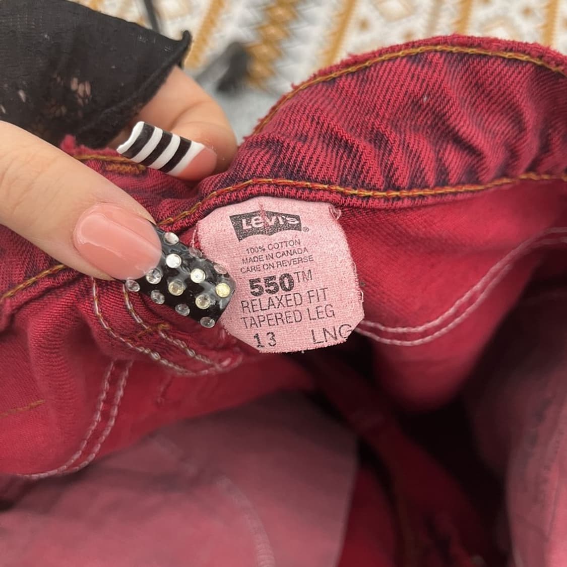 리바이스 550 빈티지 레트로 버건디와인 데님팬츠 L C10568 상품이미지7