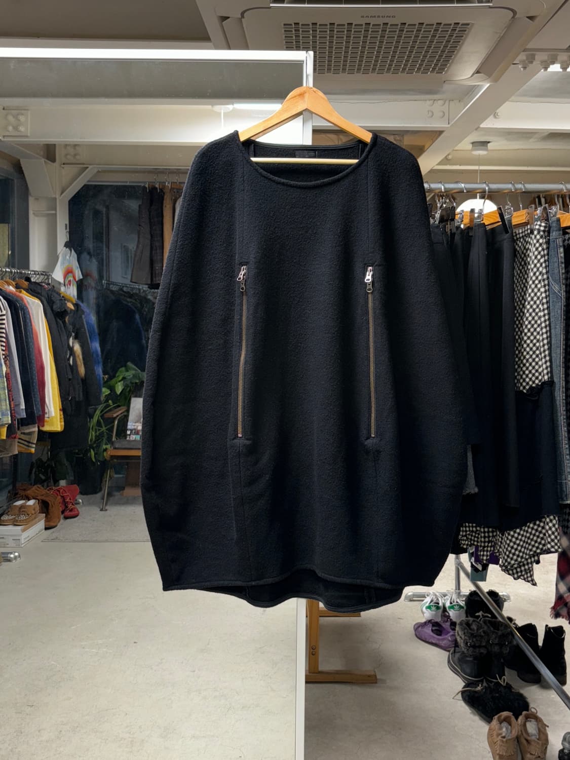 Addict noir 울 지퍼 케이프 상품이미지1