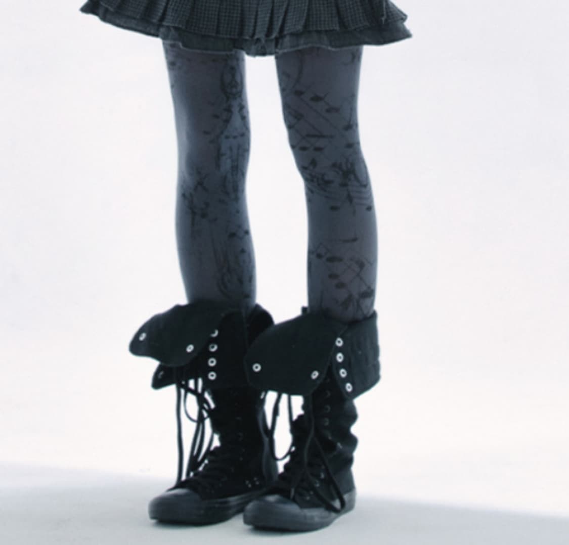 허그유어스킨 뮤직 노트 프린트 스타킹 코이세이오 상품이미지2