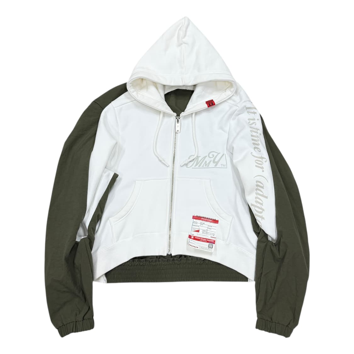미하라야스히로 후드집업 자켓 카키 화이트 상품이미지1
