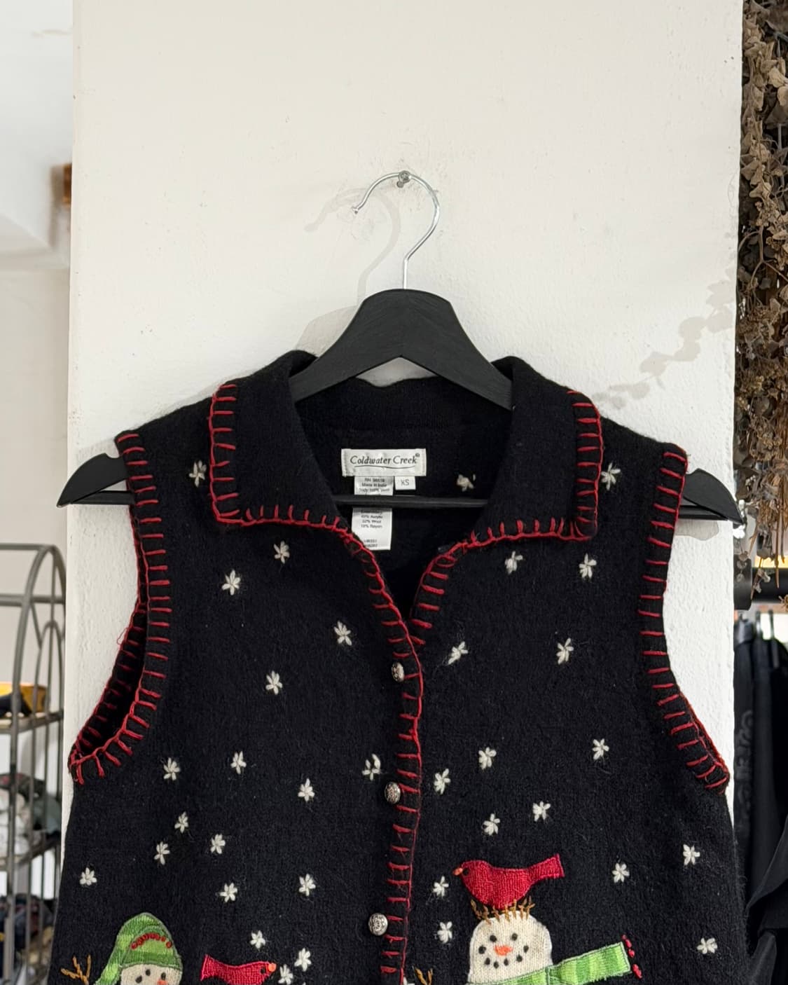 콜드워터 크릭 블랙 스노우맨 울 블랜드 스웨터 베스트 상품이미지4