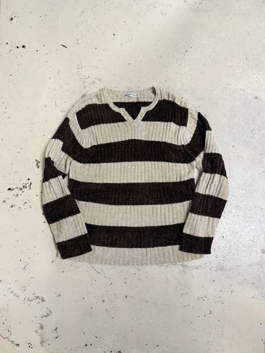 brown stripe pattern knit sleeve 상품이미지4