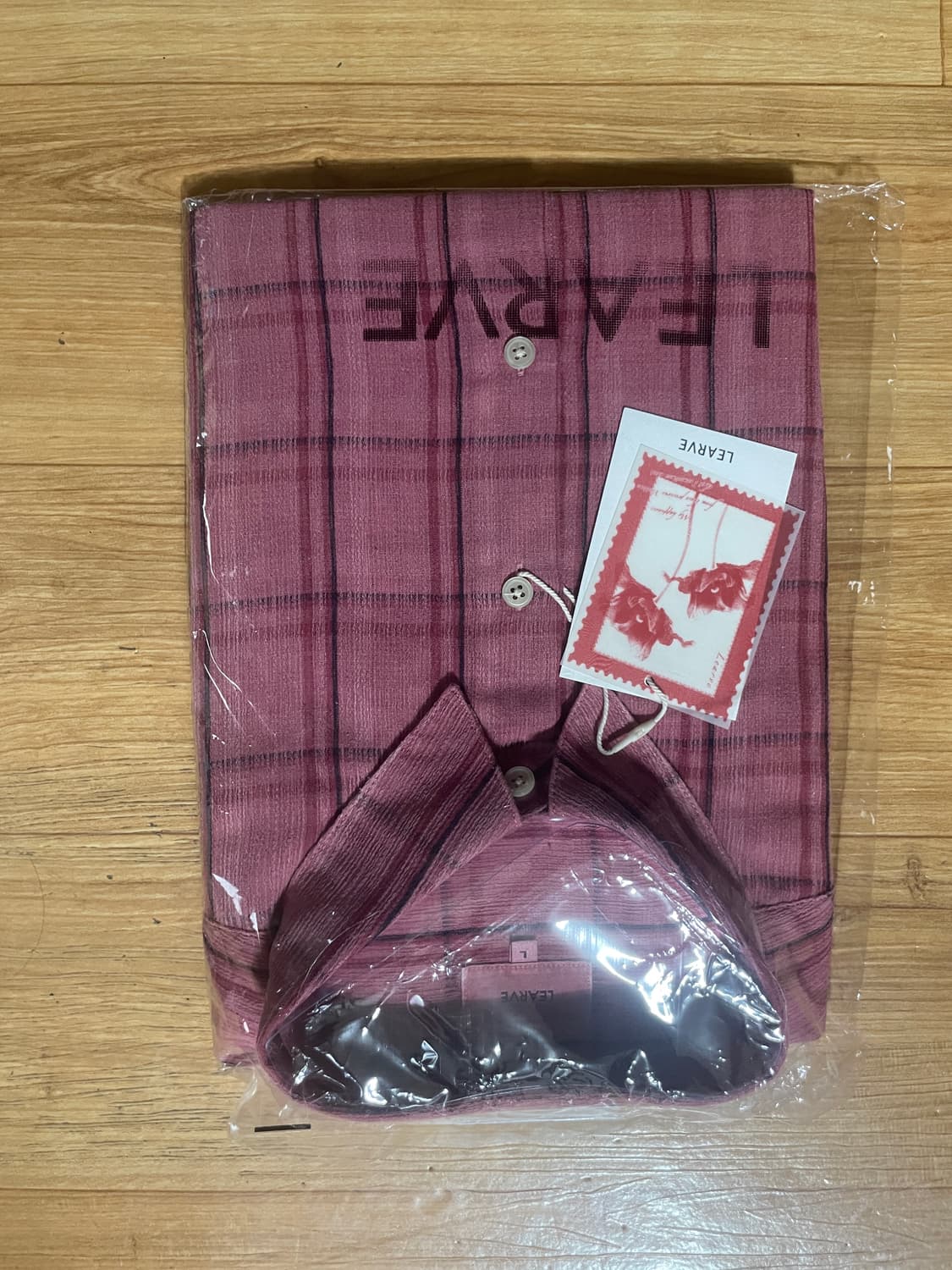 르아브 다이드 스트라이프 체크 셔츠 핑크 상품이미지3