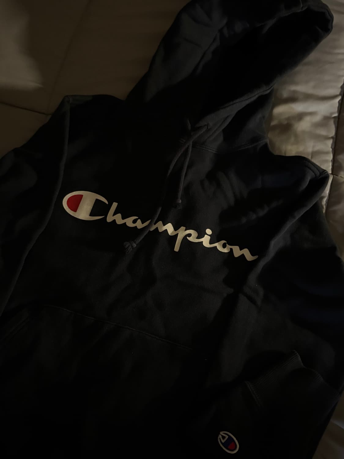 챔피온 네이비후드티 상품이미지2