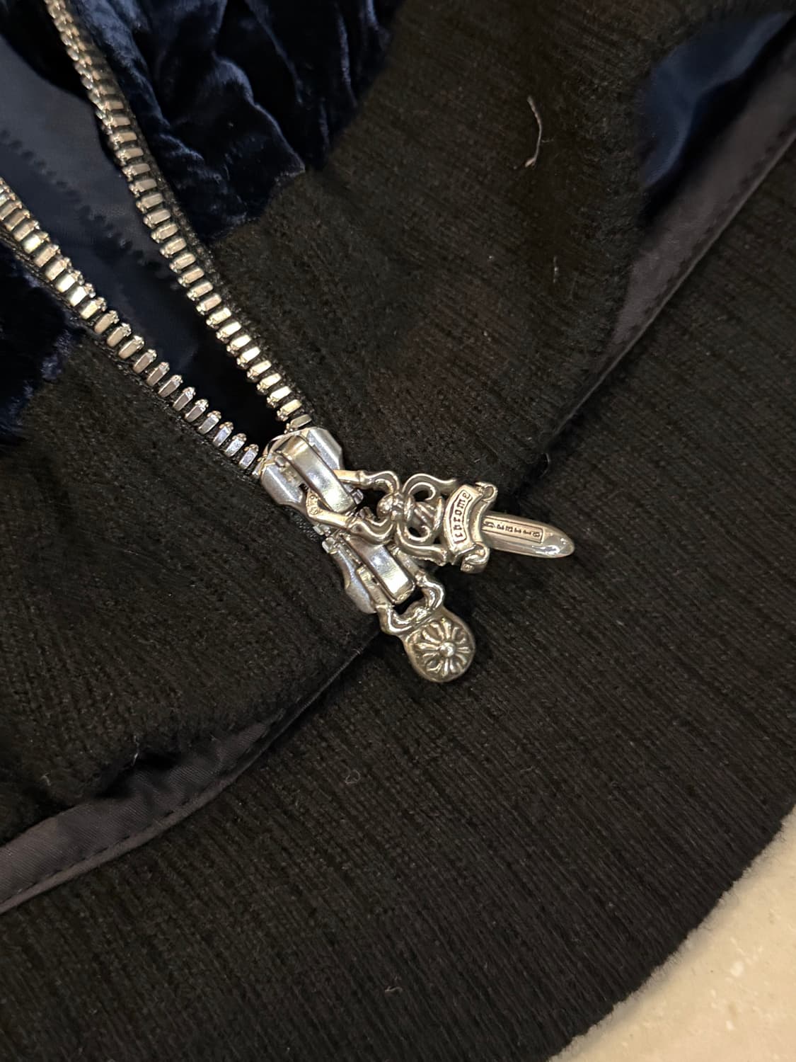 크롬하츠 벨벳 집업 (네이비)XL 상품이미지2