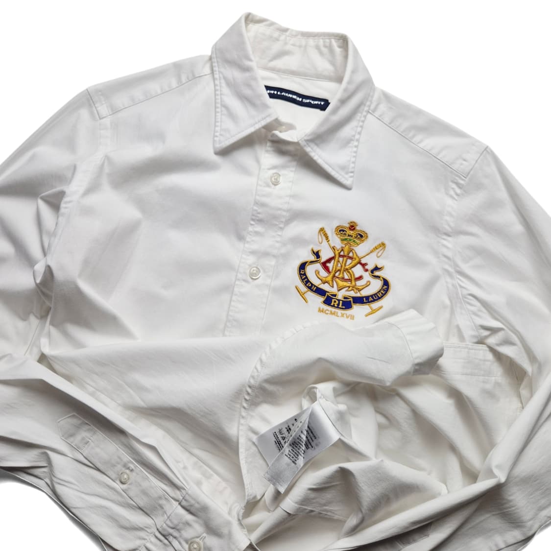 [S] 폴로 랄프로렌 크레스트 로고 포를린 셔츠 화이트 상품이미지7