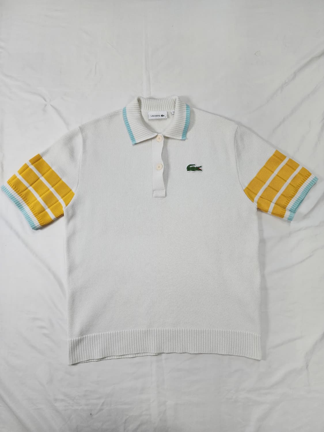 라코스테 우먼 컬러블록 스웻 폴로 니트 반팔 카라티 상품이미지1