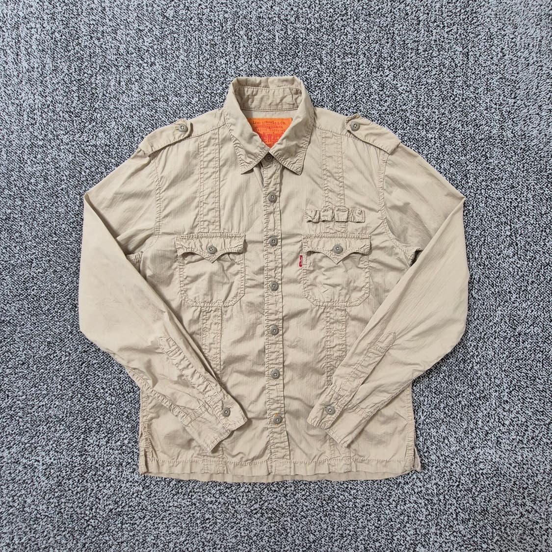빈티지9. 리바이스 Levi's 베이지 포포켓 밀리터리 셔츠 자켓 상품이미지1
