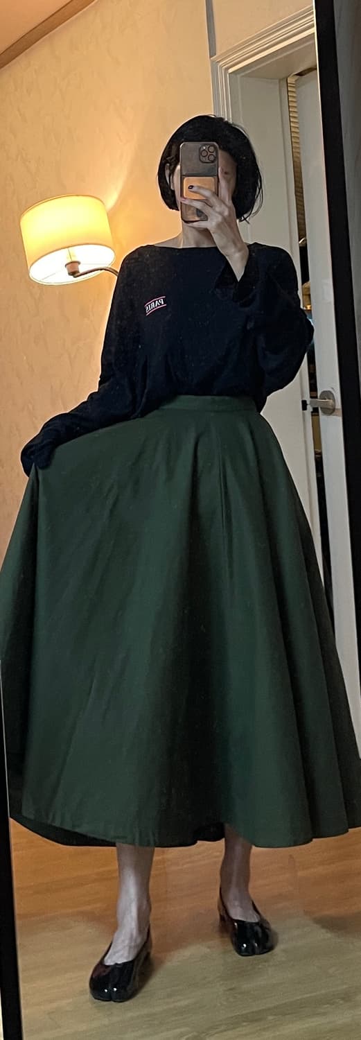 MOUSSY마우지하이웨이스트 코튼 플레어 롱 스커트 S사이즈 상품이미지8