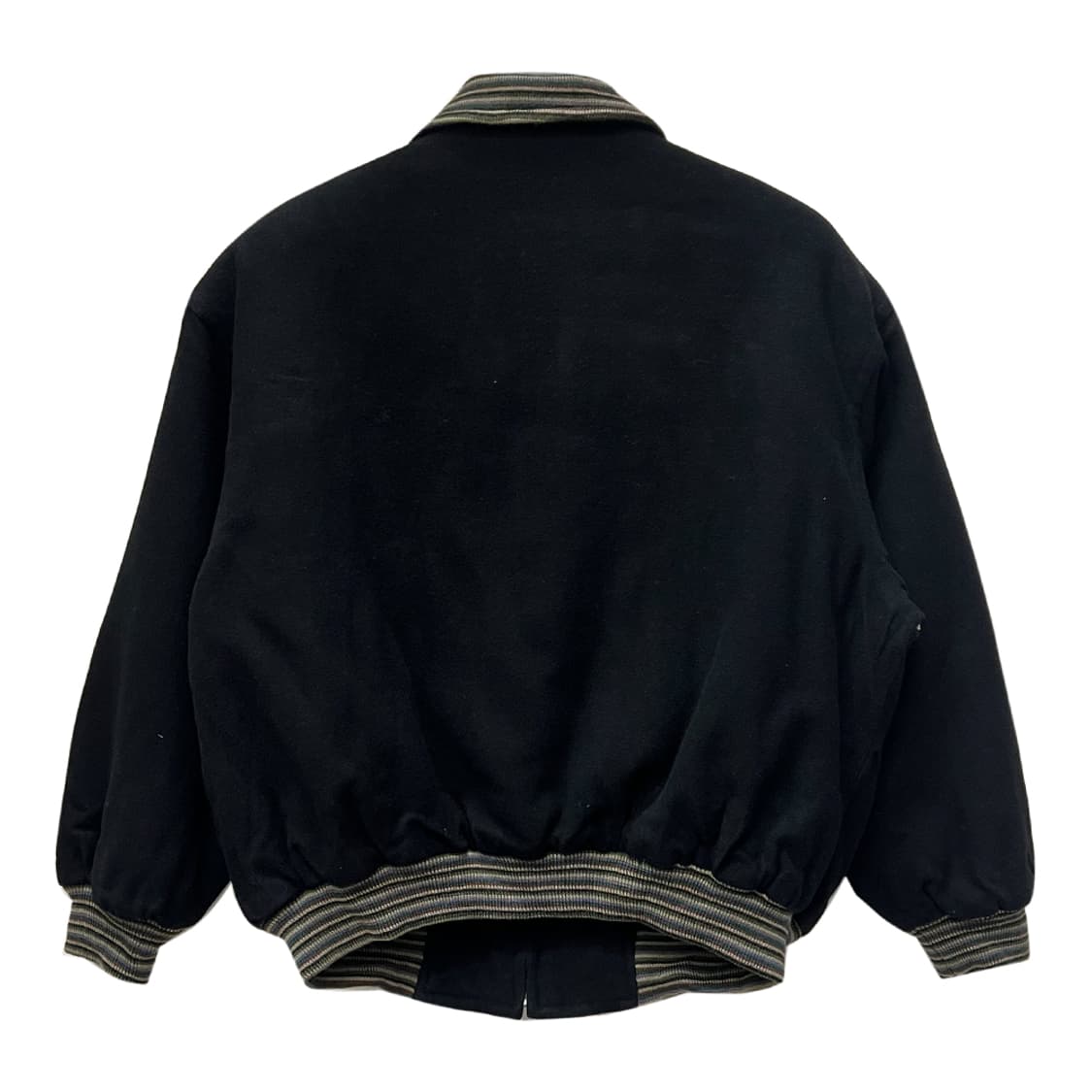 90s 블랙 미쏘니 스포츠 치노상사 숏 울 블루종 자켓 XL 상품이미지2