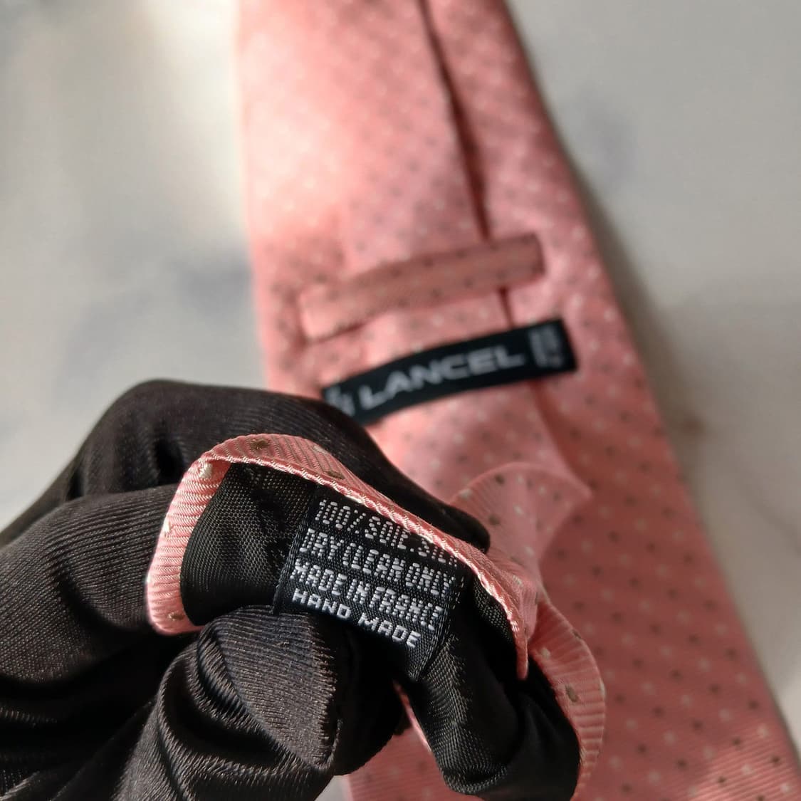 란셀 실크 핑크 도트 패턴 넥타이 9.7cm A+~A등급 E716
 상품이미지9