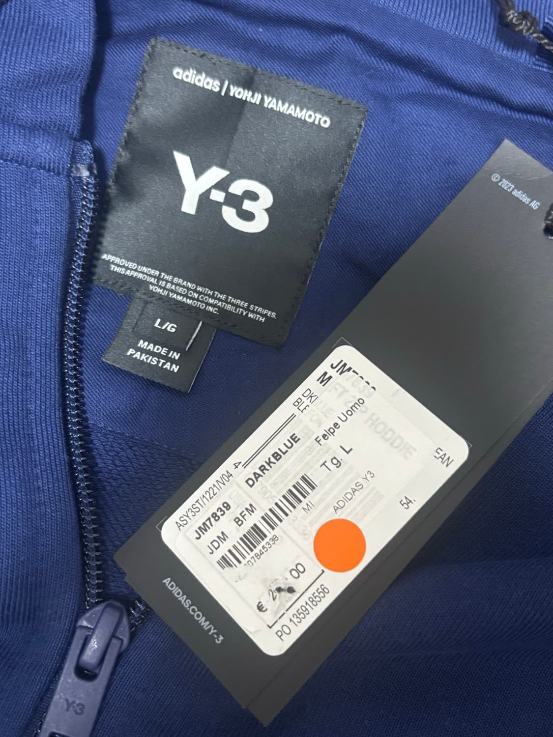 [새상품] Y-3 요지 야마모토 후드집업 네이비 XL 이상  상품이미지7