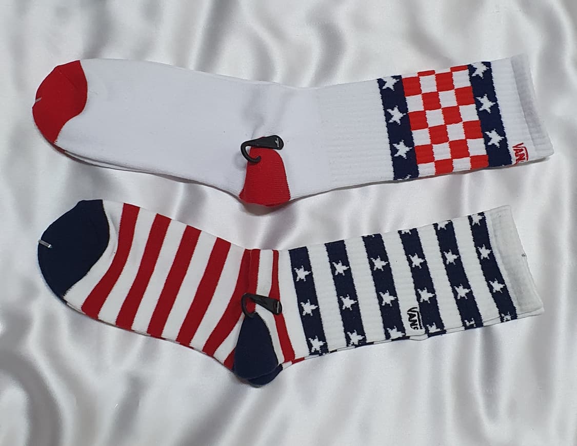 화이트 레드 네이비 반스 스트라이프 체크 스타 별 양말 상품이미지1