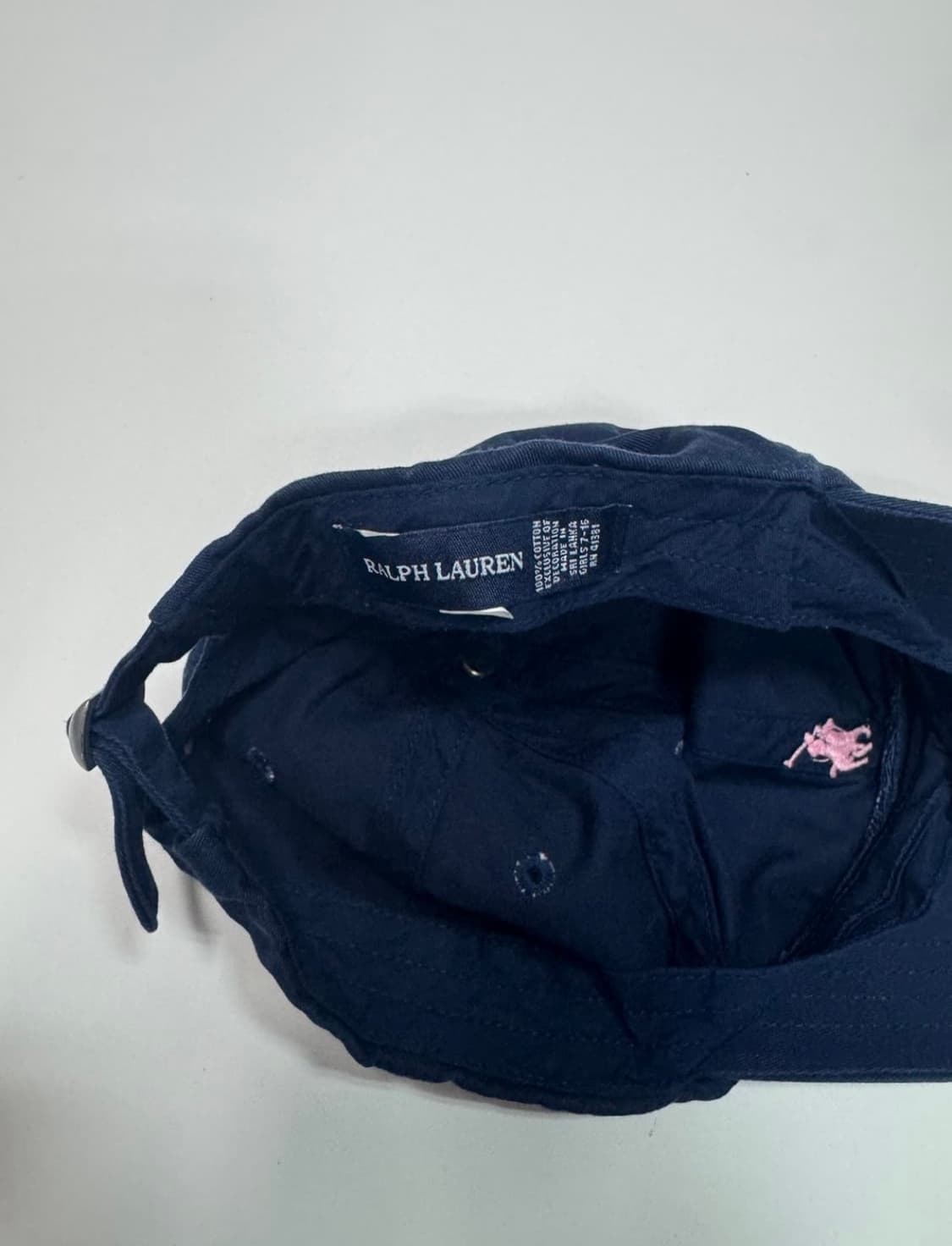 여성 폴로 랄프로렌 네이비 핑크 포니 볼캡 상품이미지3