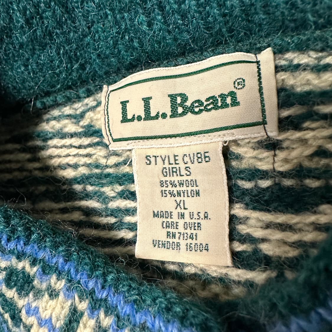 L. L. BEAN usa made wool sweatercardigan 상품이미지3