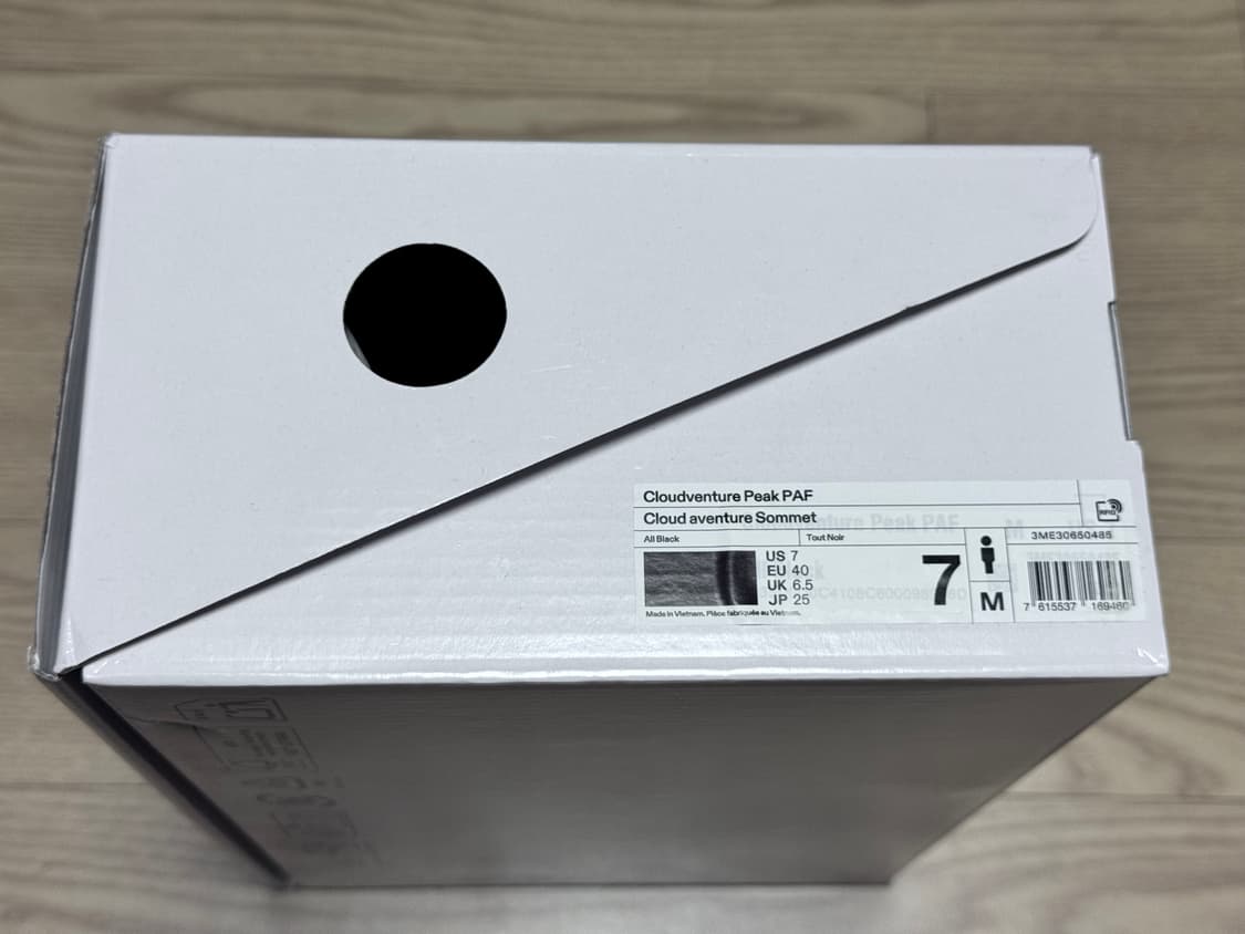 [250, 교환O] 파프 온 클라우드벤쳐 피크 올 블랙 상품이미지4