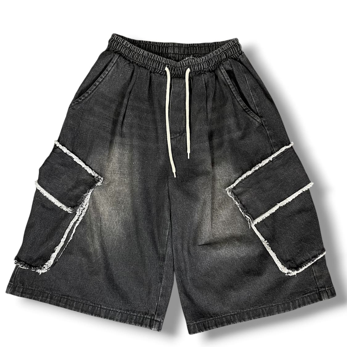 포켓포인트 흑청 밴딩 버뮤다팬츠 S 상품이미지1