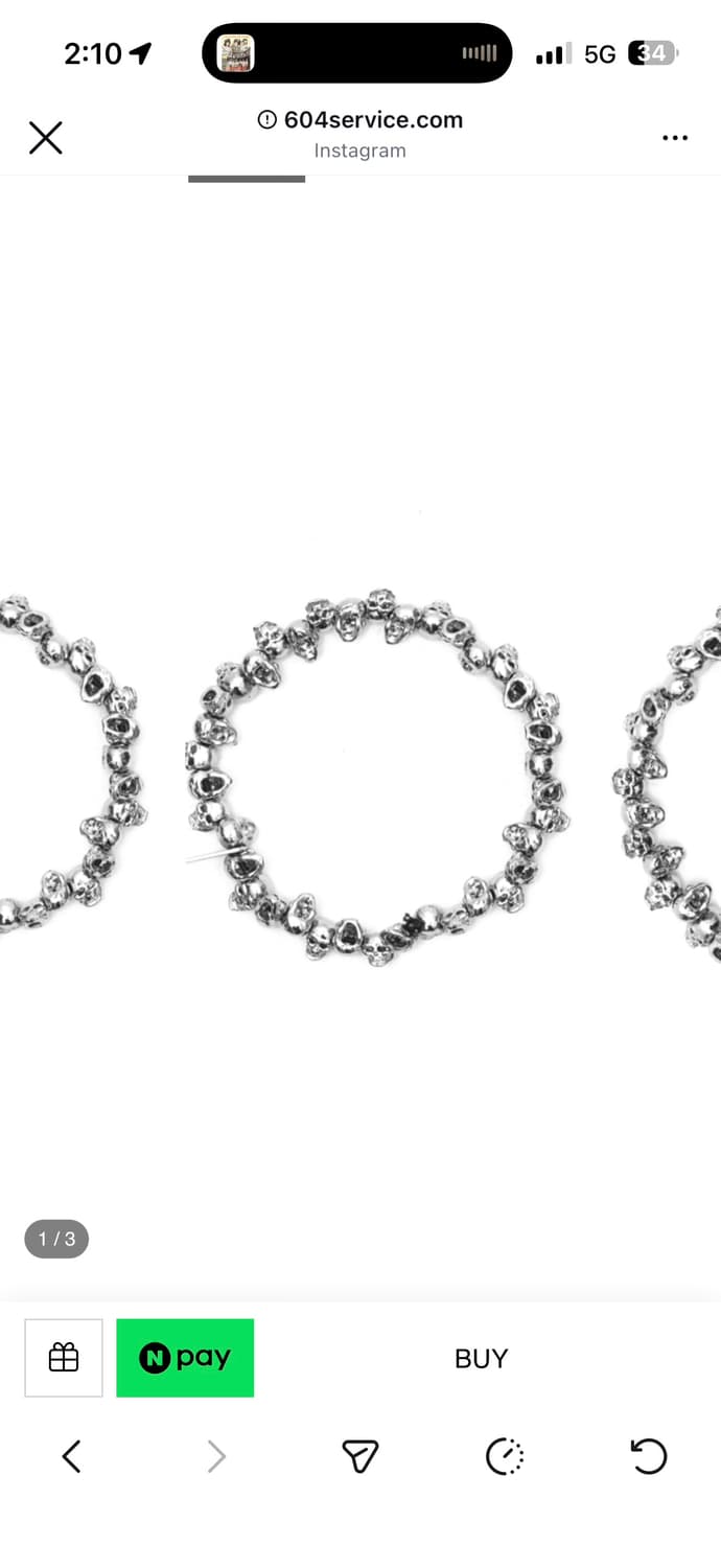 604서비스 SKULL WREATH BRACELET 팔찌 해골 상품이미지1