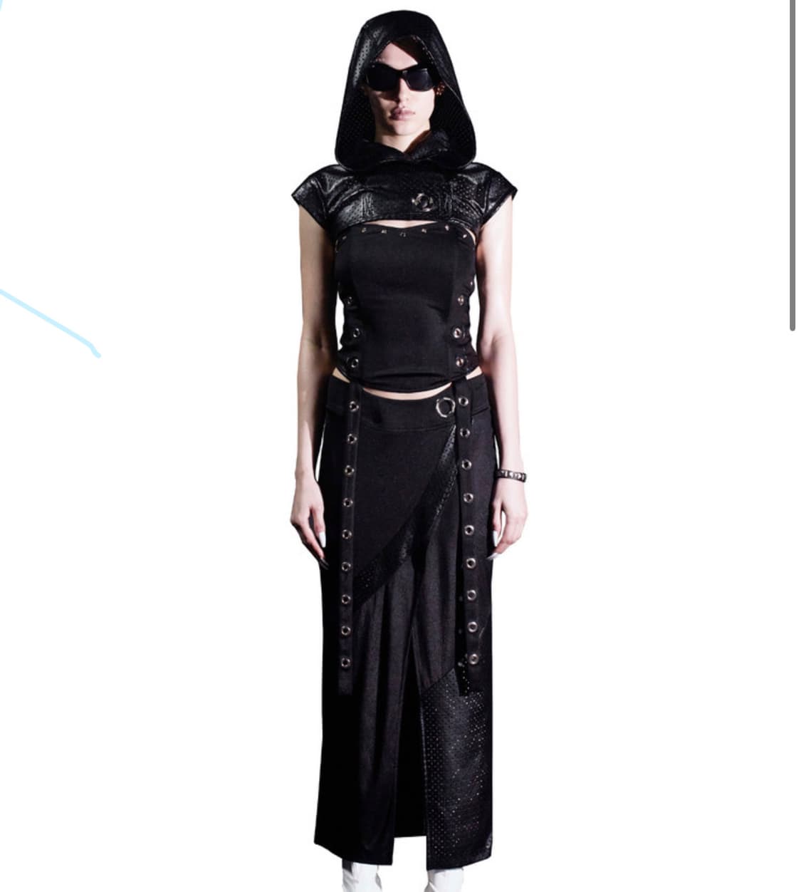 kimyo PUNCHING SET-UP WRAP SKIRT Bl 상품이미지1