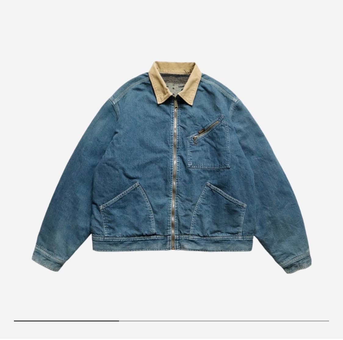캐피탈 데님 본 리버시블 집 업 워크 자켓 인디고 3 L 상품이미지3