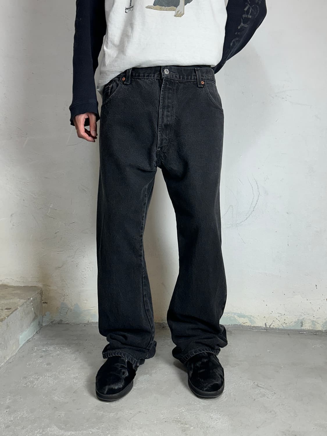 00's 빈티지 리바이스 517 블랙 부츠컷 플레어진 상품이미지1