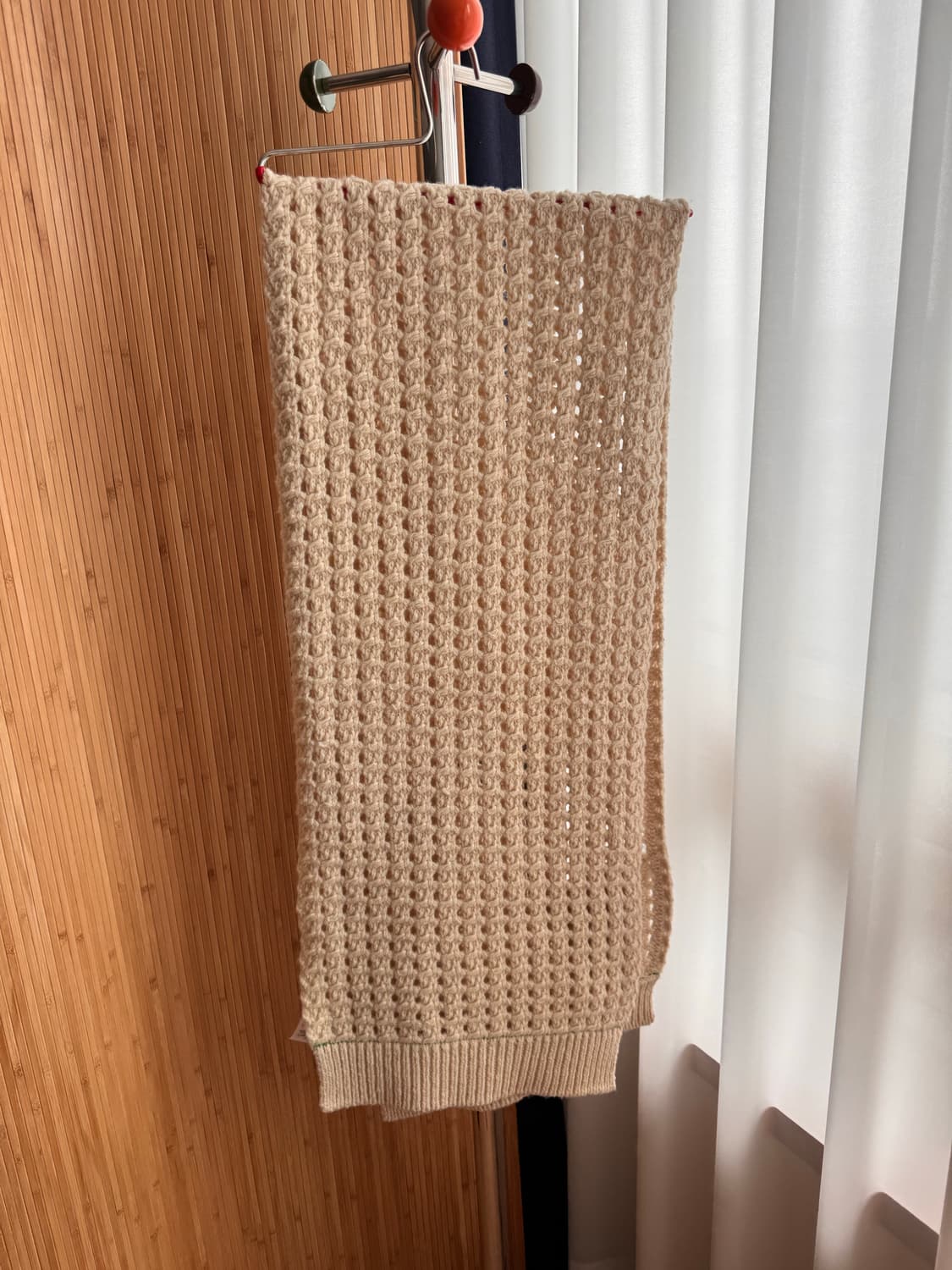 보테가베네타 Leather Trim Wool Scarf 그린 포켓 머플러 상품이미지8