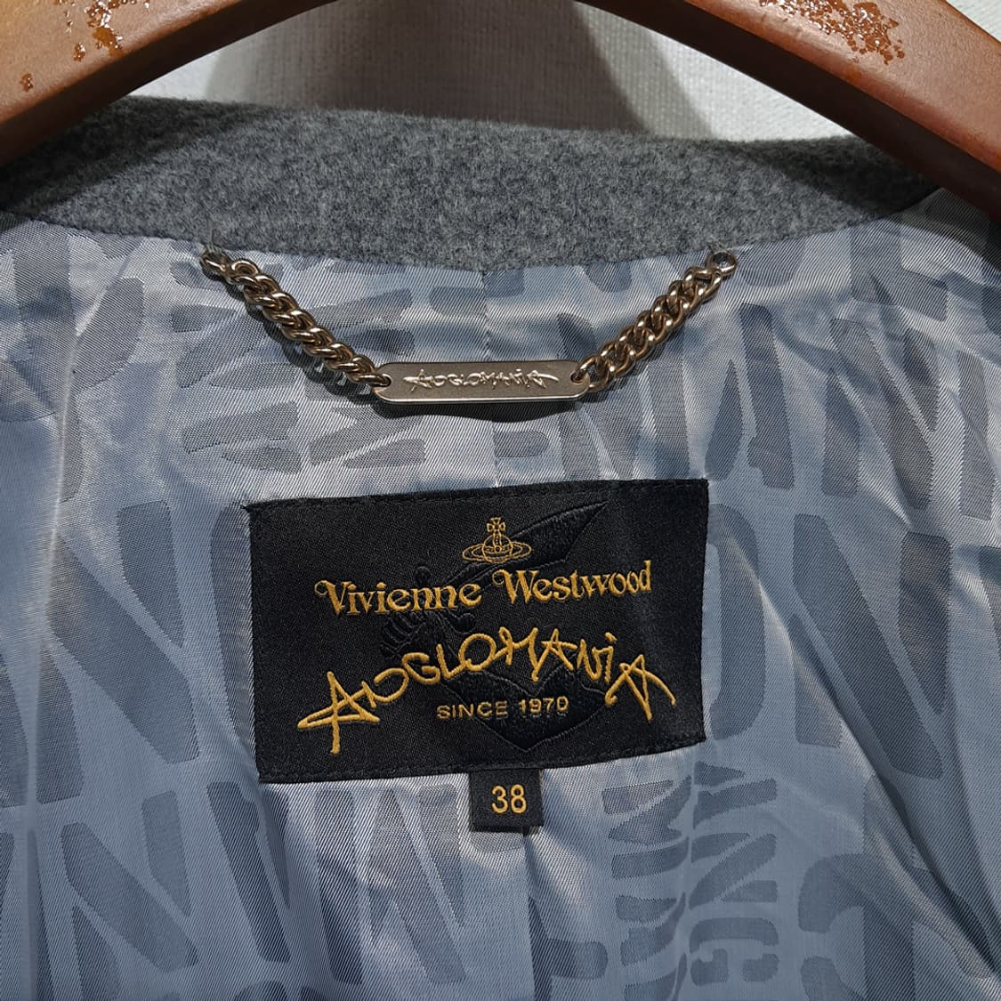 CN898 M 비비안웨스트우드 Anglomania 그레이 울 롱 코트 상품이미지6