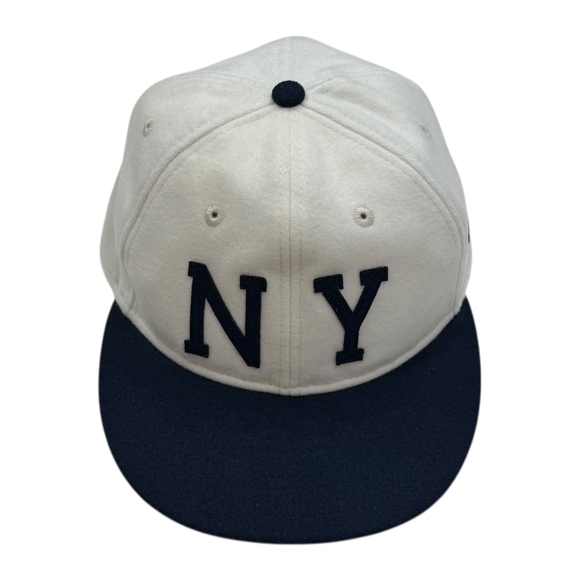 뉴에라 빈티지 쿠퍼스타운 멜튼 울 뉴욕양키스 NY 스냅백 모자 크림네이비 상품이미지1