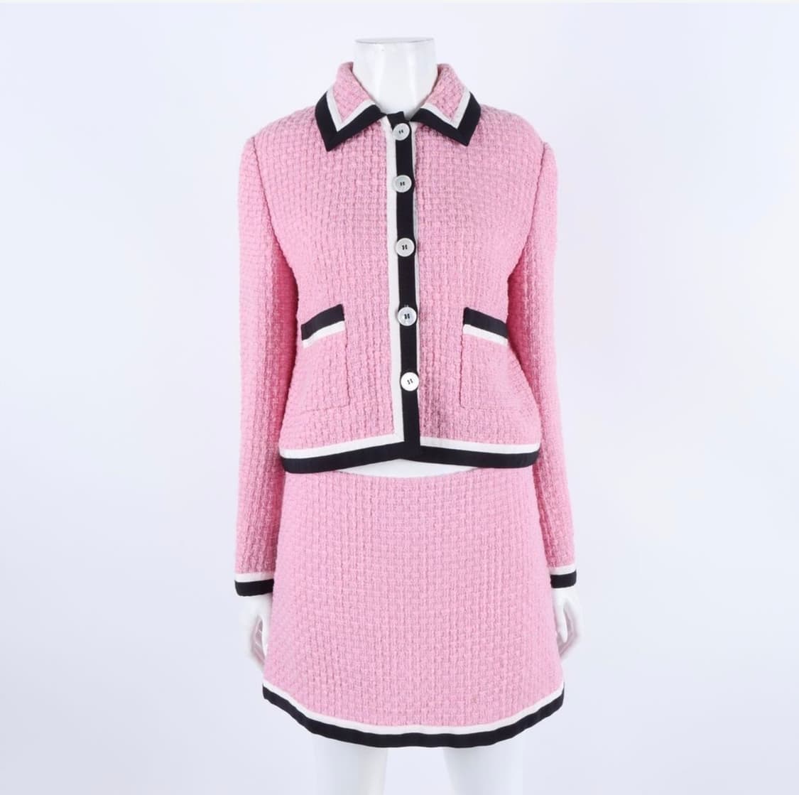 미우미우 트위드 투피스 핑크 (장원영착용) 상품이미지1