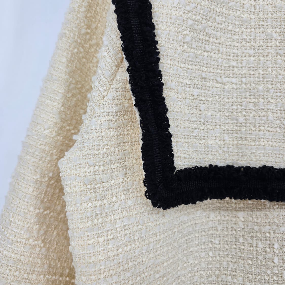 Courgette 아이보리 트위드 세일러 카라 자켓 상품이미지10