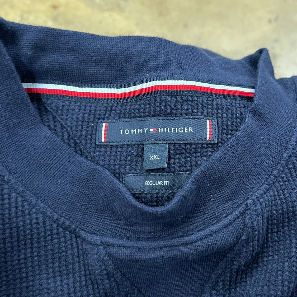 [정품/XXL] 타미 와플 긴팔티셔츠 네이비 b16 상품이미지5