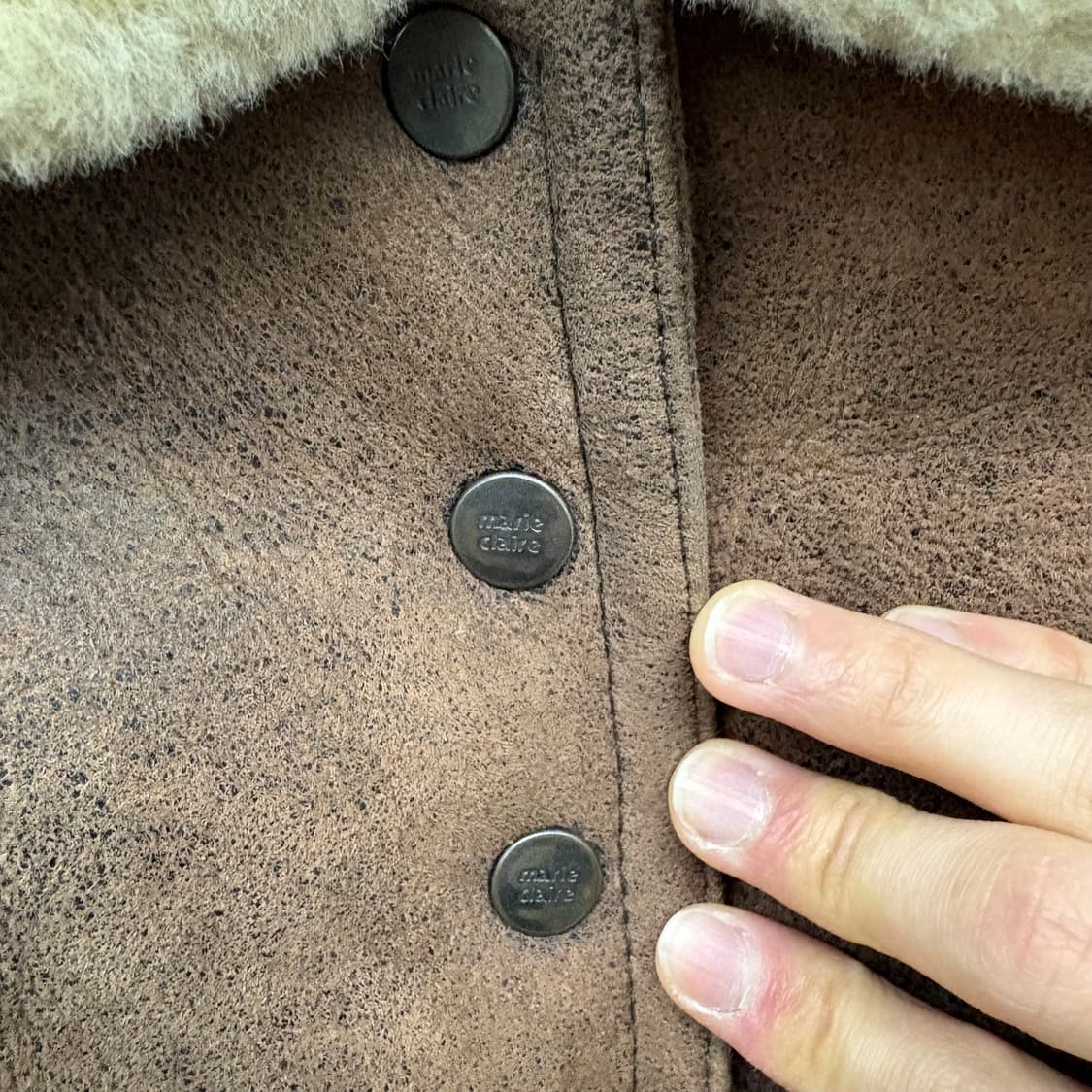 브라운 무스탕 가죽 자켓 여/M 상품이미지3